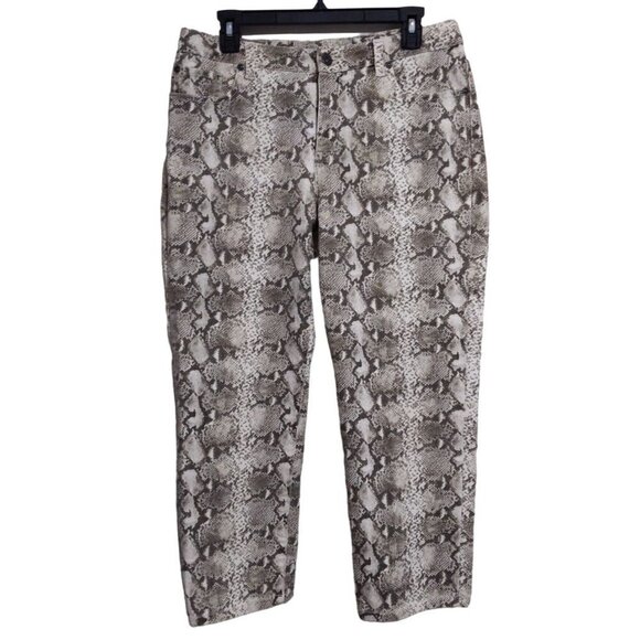 Chico's Platinum Women's Denim pants snake print Ankle  size M - Picture 1 of 8